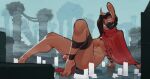 2025 3_toes all_fours anklet anthro areola areola_slip arm_support barefoot big_breasts bottomwear bovid_horn breasts brown_body brown_fur brown_hair candle caprine_horn clothed clothing column curled_horn detailed_background erection feet fog fur genitals gynomorph hair hi_res horn intersex jewelry lagomorph leporid loincloth looking_away mammal markings notched_ear one_breast_out outside partially_clothed penis penis_poking_out plant plantigrade rabbit raised_heel ram_horn ruins saucymauler scar shawl signature solo spikedmauler_(fursona) toes trans_(lore) trans_woman_(lore) tribal tribal_markings undercut vines