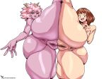  2022 anus areola ashido_mina brown_hair butt clothing duo female female/female flexible footwear footwear_only genitals hair hi_res high_heels human humanoid mammal mostly_nude my_hero_academia nipples not_furry nude ochaco_uraraka one_leg_up open_mouth pink_body pink_hair pussy raised_leg sex shoes shoes_only simple_background splits spread_legs spreading standing take_your_pick thecon tongue tongue_out tribadism vaginal vertical_splits white_background 