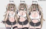  ! !! 3girls :3 :o alternate_breast_size_(larger) alternate_breast_size_(smaller) artist_name bare_arms bite_mark bite_mark_on_arm bite_mark_on_leg bite_mark_on_thigh black_choker black_gloves black_shorts black_thighhighs blonde_hair blush breast_size_difference breasts butterfly_earrings choker cleavage closed_mouth commentary cowboy_shot crop_top cup_size curvy dokidomiki dolphin_shorts double-parted_bangs drawstring earrings english_commentary fang fang_out fingerless_gloves fingernails flying_sweatdrops gauze gauze_on_cheek gauze_on_face glasses gloves hair_between_eyes hair_ornament huge_breasts jewelry large_breasts long_hair looking_at_viewer looking_down messy_hair miki_(dokidomiki) mole mole_on_breast multiple_girls multiple_moles nail_polish navel necklace open_mouth original panty_straps parted_lips patreon_username pink_eyes pink_nails round_eyewear scar scar_on_stomach short_shorts shorts simple_background small_breasts smile smug sparkle star_(symbol) star_hair_ornament stomach striped_clothes striped_gloves syringe syringe_necklace take_your_pick tank_top thick_thighs thighhighs thighs tied_drawstring tiktok_username twintails twitch_username twitter_username white_background white_tank_top x_hair_ornament 