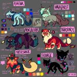 ambiguous_gender andromorph animal_genitalia animal_penis ashfur black_body black_fur blue_eyes bodily_fluids brokenstar_(warriors) brown_body brown_fur character_name claws collar digital_media_(artwork) domestic_cat english_text felid feline felis female feral feral_with_hair fur genital_fluids genitals group hair hawkfrost_(warriors) hi_res intersex lactating male mammal mapleshade_(warriors) model_sheet multicolored_body nipples nude orange_body orange_fur penile_spines penis red_body red_fur scar scourge_(warriors) signature simple_background sinzx80 smile spiked_collar spikes tail text tigerstar_(the_prophecies_begin) vulva warriors_(book_series) whiskers yellow_eyes