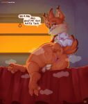 absurd_res anthro anus anus_focus balls bed big_butt blush bodily_fluids bottomless bubsy_(series) butt butt_grab cheek_tuft clothed clothing eyebrows facial_tuft feet flaccid flirting flirting_look flirting_with_viewer foreskin fur furniture genitals hand_on_butt hi_res hot_weather inside katxfish lying lying_on_bed male musk musk_cloud musky_anus musky_balls musky_butt musky_feet musky_penis necktie nude on_bed on_side orange_body orange_fur partially_clothed pawpads paws penis raised_tail rear_view smile smiling_at_viewer solo spread_anus spread_butt spreading sunset sweat sweatdrop sweaty_balls sweaty_butt sweaty_feet sweaty_genitalia sweaty_legs sweaty_paws sweaty_thighs tail thick_eyebrows thick_thighs tuft window