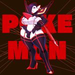 big_breasts breasts bulge eyeshadow full-length_portrait gardevoir generation_3_pokemon gynomorph hair hair_over_eye hi_res huge_breasts humanoid intersex kill_la_kill lips makeup navel nintendo not_furry pokemon pokemon_(species) portrait purple_eyeshadow purple_hair red_eyes ryuko_matoi senketsu small_waist solo studio_trigger thick_thighs vanessa_(omegafiredog) vapplepie wide_hips