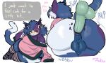 anal anal_penetration anthro backsack balls big_butt blue_body blue_fur butt clothing dialogue disembodied_penis domestic_cat duo ear_piercing ear_ring eyewear felid feline felis femboy fur genitals glasses hi_res huge_butt legwear luca_(uromatsu) male male/male male_penetrated male_penetrating male_penetrating_male mammal moan overweight overweight_anthro overweight_male pattern_clothing pattern_legwear pattern_stockings penetration penile penile_penetration penis penis_in_ass piercing ring_piercing round_glasses sex shoulderless_sweater speech_bubble stockings striped_clothing striped_legwear striped_stockings stripes thick_thighs uromatsu whiskers