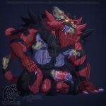 anthro arm_hair armpit_hair balls beard belly_hair body_hair chest_hair erection facial_hair fetish gastropod generation_7_pokemon genitals hairy_balls hairy_legs hi_res incineroar mollusk muscular namygaga nintendo pokemon pokemon_(species) pubes slug