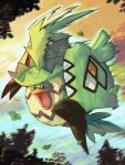  absurdres beak flying full_body fusion highres jjfsantos looking_at_viewer ludicolo no_humans open_mouth original pokemon pokemon_(creature) pokemon_focus solo tapu_koko 