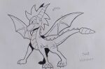 activision dragon feral hi_res inktober male mythological_creature mythological_scalie mythology phunter15 scalie solo spyro spyro_the_dragon tail wings