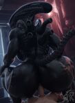 3d_(artwork) alien alien_(franchise) anal anal_penetration anthro anus back_boob big_breasts big_butt breasts butt digital_media_(artwork) duo female female_on_top hi_res huge_breasts huge_butt human human_on_anthro interspecies larger_female male male/female mammal on_bottom on_top penetration penile penile_penetration penis_in_ass puffy_anus reverse_cowgirl_position sex sfrogue size_difference smaller_human smaller_male thick_thighs wide_hips xenomorph
