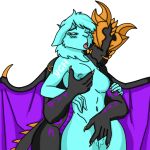  1:1 alpha_channel anthro black_body black_eyes blue_body blush breast_grab breasts dragon duo female fingering from_behind_position hand_on_breast horn male male/female navel purple_body runes sex unknown_artist void_guardian wings ych_(character) 