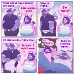 2025 4_panel_comic anthro bat beard breasts clothing comic dialogue digital_media_(artwork) dream duo facial_hair female generation_4_pokemon hi_res humor male mammal meme nightmare nintendo overweight overweight_anthro overweight_female overweight_male pk_(tentabat) pokemon pokemon_(species) purugly shirt sleeping speech_bubble tank_top tenta_(tentabat) tentabat topwear wings