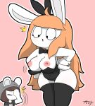  2022 anthro breasts chinchilla chinchillid clothed clothing duo female hi_res lagomorph leporid male mammal nipple_slip nipples rabbit rodent skimpy solo thick_thighs tina_(tonytoran) tony_(tonytoran) tonytoran wide_hips 