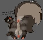 all_fours anthro anus balls big_balls bodily_fluids bramble_(amoderaterobo) butt erection erinthebat eyewear genitals glasses kneeling looking_at_viewer male mammal mephitid musky_anus musky_balls pawpads penis perineum presenting presenting_anus presenting_balls presenting_perineum raised_tail requesting sex_request skunk solo sweat sweaty_anus sweaty_balls sweaty_genitalia tail tail_tuft tuft wix_(skunkwix)