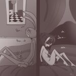 4_fingers absurd_res animal_genitalia animal_penis anthro bed bedroom blush bodily_fluids colored_nails colored_toenails duo feet female fingers furniture genital_fluids genitals glitch_productions hi_res humanoid jax_(tadc) kinktober kinktober_2025 knot knotted_penis lagomorph lagomorph_penis leporid male mammal masturbation moan moaning_name nails penile penile_masturbation penis pomni_(tadc) precum rabbit screaming_alice tail tail_motion tailwag the_amazing_digital_circus toenails toes vaginal vaginal_masturbation