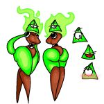 1_eye ahegao angry armor ball_joints big_butt blush blush_lines bodily_fluids brown_armor butt female flaming_head front_view glowing glowing_body glowing_skin green_body green_skin humanoid looking_pleasured machine model_sheet noodle_arms pointy_breasts pupils pyira_(r1v3r_styx) r1v3r_styx rear_view red_sclera robot robot_humanoid shaded shape_head solo sweat sweatdrop thick_thighs white_eyes white_pupils white_sclera