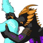  1:1 alpha_channel anal anthro ball_lick balls black_body blue_body blush dragon duo eyes_closed from_behind_position genitals horn licking male male/male oral perineum purple_body raised_tail rimming runes sex tail_grab tongue tongue_out unknown_artist void_guardian wings ych_(character) 