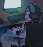 2025 2d_animation animal_genitalia animal_penis animated anthro arm_tuft artist_name black_body black_ears black_eyebrows black_fur black_hair black_nose black_penis blue_body blue_ears blue_fur blue_tail blush blush_lines breath breathing brown_eyebrows brown_eyes brown_hair butt canid canine canine_genitalia canine_penis canis cheek_tuft computer_keyboard computer_monitor computer_mouse controller desk digital_media_(artwork) duo ear_tuft erection eyebrow_through_hair eyebrows facial_tuft fellatio fingers fox fur furniture game_controller gaming_chair genitals green_body green_ears green_eyes green_fur grey_body grey_ears grey_fur hair hand_on_penis hi_res holding_controller holding_game_controller holding_object holding_penis hugo_(anotherbluefox) indoor_nudity indoor_sex inside knot looking_at_monitor looking_pleasured male male/male male_anthro mammal markings multicolored_body multicolored_ears multicolored_fur neck_tuft nude nude_anthro nude_male open_mouth oral oral_penetration pandear panting penetration penile penis penis_in_mouth pupils scr3amjack sex shoulder_tuft sitting spots spotted_body spotted_fur table tail teeth text translucent translucent_hair translucent_table tuft watermark white_body white_fur white_inner_ear wolf