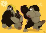 anthro anus ape balls butt donkey_kong_(series) genitals gorilla haplorhine hi_res humanoid_genitalia humanoid_penis kong_bananza male male/male mammal muscular nintendo pato_picante penis pose primate pubes smile solo