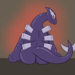 absurd_res ambiguous_gender anthro big_butt butt generation_2_pokemon generation_3_pokemon hi_res legendary_pokemon lugia nintendo overweight pokemon pokemon_(species) purple_body red_eyes shadow_lugia shadow_pokemon simple_background solo somebodynever tail