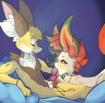 anthro canid duo felid fellatio feral hazel_(disambiguation) hi_res kiry knot lavenderscent looking_pleasured male male/male mammal nintendo oral penile pokemon pokemon_(species) sex slimy_penis tongue tongue_out