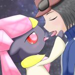  1:1 after_kiss anthro blush bodily_fluids breath calem_(pok&eacute;mon) diancie digital_drawing_(artwork) digital_media_(artwork) duo eyes_closed female female_on_human french_kissing generation_6_pokemon hand_on_cheek human human_on_anthro interspecies kissing legendary_pokemon looking_at_another looking_at_partner love male male/female male_on_anthro mammal narrowed_eyes nintendo panting pokemon pokemon_(species) pokephilia red_(pixiv) saliva saliva_on_tongue saliva_string tongue tongue_out video_games 