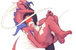  anthro blush blush_lines bodily_fluids breasts butt butt_grab female generation_9_pokemon hand_on_butt hi_res koraidon legendary_pokemon naughty_face nintendo pokemon pokemon_(species) sinilla solo sweat video_games 