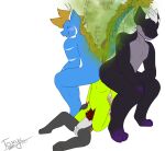  absurd_res alternate_version_at_source anthro big_butt big_tail blue_blush blue_body blush butt canid canine colored dark_body dragon face_in_ass facesitting fart fart_fetish farting_on_face flo_(toxyc) fox fur green_body green_fur grey_body grey_fur group hair hi_res horn hybrid looking_back luka_(toxyc) luwis_miracle male male/male mammal purple_eyes purple_fingers purple_tongue red_eyes sandwiched simple_background squish stripes tongue tongue_out toxyc toxyc_(toxyc) white_background white_hair white_stripes 