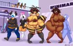  absurd_res all_fours anthro arthropod bee bepinips big_breasts big_butt breasts butt cyclops dominant dominant_female female hi_res human humanoid hymenopteran insect male mammal nude overweight overweight_female petplay roleplay submissive submissive_female thick_thighs wide_hips 
