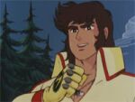  1970s_(style) 1boy anime_screenshot black_eyes brown_hair gloves jewelry koutetsu_jeeg lowres male_focus mature_male medium_hair necklace official_art retro_artstyle shiba_hiroshi 