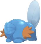  animal_focus commentary_request full_body head_down highres hotarubi_(bugkhdu) lying mudkip no_humans on_stomach pokemon pokemon_(creature) shiny shiny_skin simple_background solo white_background 