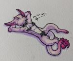  anthro female hi_res invalid_tag kobold pink pinup pose sabi_the_kobold sexy_outfit solo tradicional_art 