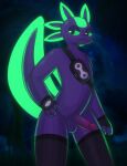  amphibian anthro axo_(fortnite) axolotl balls clothing digital_drawing_(artwork) digital_media_(artwork) epic_games eye_contact eyeshadow foreskin fortnite genitals gills gloves glowing glowing_markings hand_on_hip handwear hi_res legwear looking_at_another looking_at_viewer makeup male markings mole_salamander penis presenting presenting_penis purple_body retracted_foreskin salamander_(amphibian) solo solo_focus sundaecorner thigh_highs video_games 