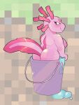  ambiguous_gender amphibian anthro axolotl female hi_res mature_female microsoft minecraft mojang mole_salamander phytophile pink salamander_(amphibian) slightly_chubby solo video_games xbox_game_studios 