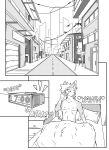  absurd_res ambiguous_gender anthro bed city cityscape clock ear_piercing furniture hi_res kif_yppreah kifyun2 monochrome open_mouth piercing pillow shirtless simple_background solo sound_effects text yawn 