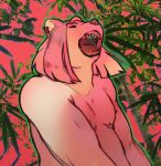  anthro eyes_closed hair male open_mouth piercing pink_hair puppyemonade trans_(lore) 