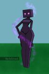  blush blush_lines dark_body endergirl enderman female geometric hand_on_hip hi_res humanoid looking_at_viewer magic microsoft minecraft mojang pink_eyes simple_background sketchy solo varlastreak video_games wide_hips xbox_game_studios 