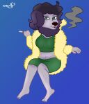 absurd_res anthro canid canine canis cigarette clothing colty8 domestic_dog female hi_res mammal poodle ractoons smoking solo 