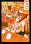  animal animal_focus bowl faux_traditional_media hamster highres no_humans original otamashimai restaurant 