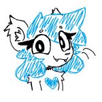 1:1 :3 anthro arm_tuft big_ears big_eyes biped blue_hair digital_drawing_(artwork) digital_media_(artwork) domestic_ferret ear_tuft eye_through_hair eyebrow_through_hair eyebrows eyelashes eyelashes_through_hair fangs female fidelbon fur hair half-length_portrait icon inner_ear_fluff low_res mammal microsoft_paint_(artwork) mustelid musteline portrait round_ears shoulder_tuft simple_background sketch small_nose smile snaggle_tooth snout solo sumthy_(fidelbon) teeth translucent translucent_hair true_musteline tuft weasel white_background white_body white_fur white_inner_ear_fluff
