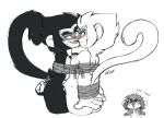  annoyed anthro bodily_fluids dark_body duo embarrassed fangs haplorhine hi_res lego_monkie_kid long_tail macaque male male/male mammal monkey nathivy old_world_monkey primate rope sketch sun_wukong sweat tied_together 
