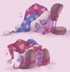 2021 animal_genitalia anus ariarik_o0 armless bdsm bed bedroom_eyes blue_eyes blush blush_lines bodily_fluids bondage bound bow_tie butt censor_bar censored censored_genitalia censored_penis clothing english_description erection fool's_hat front_view furniture genital_fluids genital_slit genitals hat headgear headwear heart_symbol hi_res ineffective_censorship kirby_(series) knot knotted_penis leaking_precum leaning leaning_forward long_tongue looking_at_viewer lying male marx_(kirby) multiple_scenes narrowed_eyes nintendo not_furry on_bed on_side one_eye_closed one_leg_up penis pink_penis precum precum_on_bed precum_on_ground presenting presenting_anus presenting_hindquarters presenting_penis presenting_to_viewer puffy_anus purple_anus purple_body raised_leg rear_view red_eyes ribbon_bondage ribbons seductive simple_background solo three-quarter_view tongue tongue_out waddling_head white_background white_fangs wink winking_at_viewer