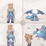 >_< 2021 2_horns 4_toes 5_fingers absurd_res ambiguous_gender angry annoyed anthro arthropod artist_name back_spikes back_wings black_claws black_horn black_spikes blue_body blue_bottomwear blue_clothing blue_hair blue_membrane blue_pants blue_wings bottomwear butterfly claws closed_smile clothed clothed_anthro clothed_male clothing colored comic countershade_face countershade_legs countershade_neck countershade_tail countershade_torso countershading cross-popping_vein crossed_arms dated digital_drawing_(artwork) digital_media_(artwork) dragon english_text european_mythology eyebrows eyes_closed feet felid feral finger_claws fingers flying folded_wings front_view full-length_portrait fully_clothed fully_clothed_anthro fully_clothed_male fur furrowed_brow grey_clothing grey_shirt grey_topwear group hair head_horn head_spikes head_turned headshot_portrait hi_res holding_another horn inner_ear_fluff insect kuromonsart lepidopteran looking_at_another lying male mammal membrane_(anatomy) membranous_wings mouth_closed multicolored_body multicolored_fur mythological_creature mythological_scalie mythology neck_tuft numbered_sequence open_mouth open_smile pants pink_tongue portrait pupils question_mark red_tongue scalie semi-anthro shirt side_view simple_background simple_eyes smile spikes spikes_(anatomy) spread_wings tail tan_background tan_body tan_countershading tan_fur text thin_eyebrows three-quarter_portrait toes tongue tongue_showing topwear trio tuft two_tone_body two_tone_fur vikulan_(wiosvikulan) western_dragon white_body white_countershading white_eyebrows white_eyes white_inner_ear white_inner_ear_fluff white_sclera winged_dragon wings yellow_eyes yellow_pupils