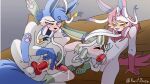  anal anal_penetration animal_genitalia animal_penis animated anthro balls blue_body blue_eyes blue_fur blue_tail blush bodily_fluids canine_genitalia canine_penis chest_tuft delisylvi_(character) dominant dominant_anthro dominant_male eeveelution eyes_closed eyewear fellatio fellatio_while_masturbating fellatio_while_penetrated fur furniture generation_6_pokemon genital_fluids genitals glasses green_body green_fur group group_sex hand_on_sheath head_tuft high_framerate karit_brez knot knotted_penis leaking_precum leg_on_shoulder male male/male mammal masturbating_while_penetrated masturbation nintendo oral oral_penetration pawpads penetration penile penis pink_body pink_fur pink_tail pokemon pokemon_(species) polveon_(character) precum pushing_head raised_leg ribbons_(anatomy) saliva saliva_on_penis saubercalixto sex smug smug_face sofa sofa_sex spitroast spread_legs spreading submissive submissive_anthro submissive_male sylveon tail threesome tongue tongue_out trio tuft yellow_eyewear yellow_glasses 