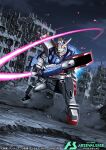  amasaki_yusuke arm_armor armor armored_skirt attack building city cloud commentary_request debris dust energy energy_sword facing_viewer g_gundam glowing glowing_eyes green_eyes gundam gundam_arsenal_base holding holding_sword holding_weapon incoming_attack joints looking_at_viewer mecha mecha_focus mobile_suit night no_humans no_pupils official_art outdoors partial_commentary robot robot_joints ruins science_fiction shining_gundam shoulder_armor shoulder_cannon slashing squatting sword thrusters v-fin weapon 