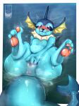 absurd_res anus aquatic belly big_tail bite biting_lip bodily_fluids butt cinnymini cum eeveelution feet female female/female feral fingering fingers fish foot_fetish generation_1_pokemon genital_fluids genitals happy hi_res legs_up looking_pleasured lost_in_the_sauce masturbation musk musk_cloud nintendo overweight partially_submerged pawpads pokemon pokemon_(species) shaking slightly_chubby smelly solo spread_legs spreading submerged_tail sweat tail vaginal_fluids vaporeon vulva water wet