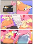  absurd_res audino big_breasts breasts clothed clothing comic digital_media_(artwork) english_text female generation_5_pokemon goopyarts hi_res huge_breasts hyper hyper_breasts nintendo nurse pokemon pokemon_(species) raina slightly_chubby smile solo text video_games 