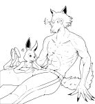 &lt;3 abs absurd_res anthro beastars black_and_white canid canine canis clothed clothing duo female furry_bb haru_(beastars) hi_res lagomorph legoshi_(beastars) leporid male mammal monochrome muscular muscular_male rabbit topless wolf 