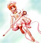  1girl a1_(initial-g) antenna_hair archived_source asymmetrical_legwear boots bow cardcaptor_sakura choker closed_mouth commentary_request dress dutch_angle expressionless frilled_thigh_strap full_body hair_bow hair_intakes hatching_(texture) holding holding_wand kinomoto_sakura kinomoto_sakura_(astral_sakura) lace-trimmed_dress lace_trim layered_dress linear_hatching looking_at_viewer magical_girl orange_hair pink_bow pink_choker pink_dress pink_ribbon pink_straps puffy_short_sleeves puffy_sleeves ribbon short_hair short_sleeves short_twintails single_thigh_boot solo star_(symbol) star_choker star_ornament thigh_boots thigh_strap twintails two-tone_dress uneven_legwear wand white_boots white_dress white_sleeves winged_wand 