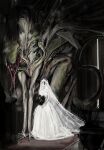 absurd_res alien bouquet church clothing darkness dress eldritch_abomination eyeless female female/female flower green_body hi_res horror_(theme) human inside mammal not_furry plant size_difference smile tail teratophilia tongue veil wedding wedding_dress zarzaliel