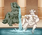 algae animal_genitalia animal_penis anthro antlers areola balls barnacles_on_body bath bathhouse belly bench big_balls big_belly big_breasts big_penis breasts canid canine canine_genitalia canine_penis canis casual_nudity chest_tuft clothed clothing container cup deer duo flaccid fluffy fluffy_tail food fruit genitals goblet gold_(metal) gold_jewelry grape greek greek_clothing gynomorph heavy_balls hi_res holding_vase hooves horn huge_balls huge_penis hyper hyper_balls hyper_genitalia hyper_penis intersex intersex/male jewelry knot knotted_penis laurel_wreath lilithdog long_penis male mammal marble marble_statue monotone_body moredeer neck_tuft nipples nude overweight overweight_intersex partially_clothed penis plant pool pouring pouring_water robe sculpture sitting slightly_chubby slightly_chubby_intersex smile smug statue tail toga tuft vase water wide_hips wolf zairuz