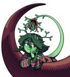  accessory bow_ribbon christmas christmas_clothing christmas_sweater christmas_topwear clothed clothing demon demon_humanoid digital_media_(artwork) discount-supervillain elemental_creature elemental_humanoid eyelashes female flora_fauna furgonomics green_body green_hair hair hi_res holidays horn horned_humanoid humanoid kissing_bough mammal mistletoe mistletoe_on_tail plant plant_horn plant_humanoid pseudo_horn red_eyes ribbons smile solo sweater tail tail_accessory tail_bow tail_ribbon topwear 