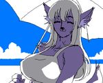  co.bayashi_(artist) furry lowres monster_girl oekaki purple_fur white_hair 